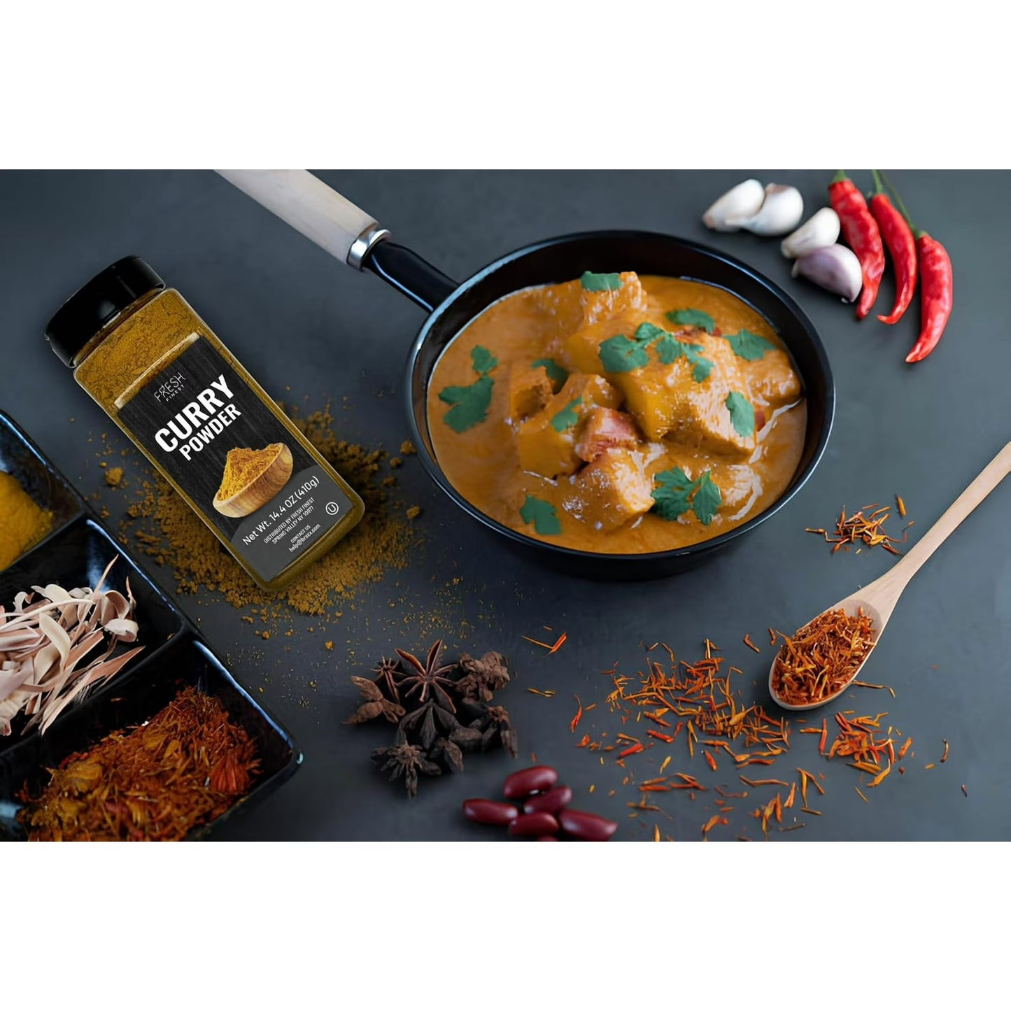 Curry Powder - 14.4 oz (410G) - Authentic Blend of Spices, Perfect for Culinary Adventures, Securely Packaged