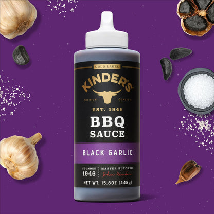 Kinder's Gold Label Black Garlic BBQ Sauce, 15.8 oz Squeeze Bottle