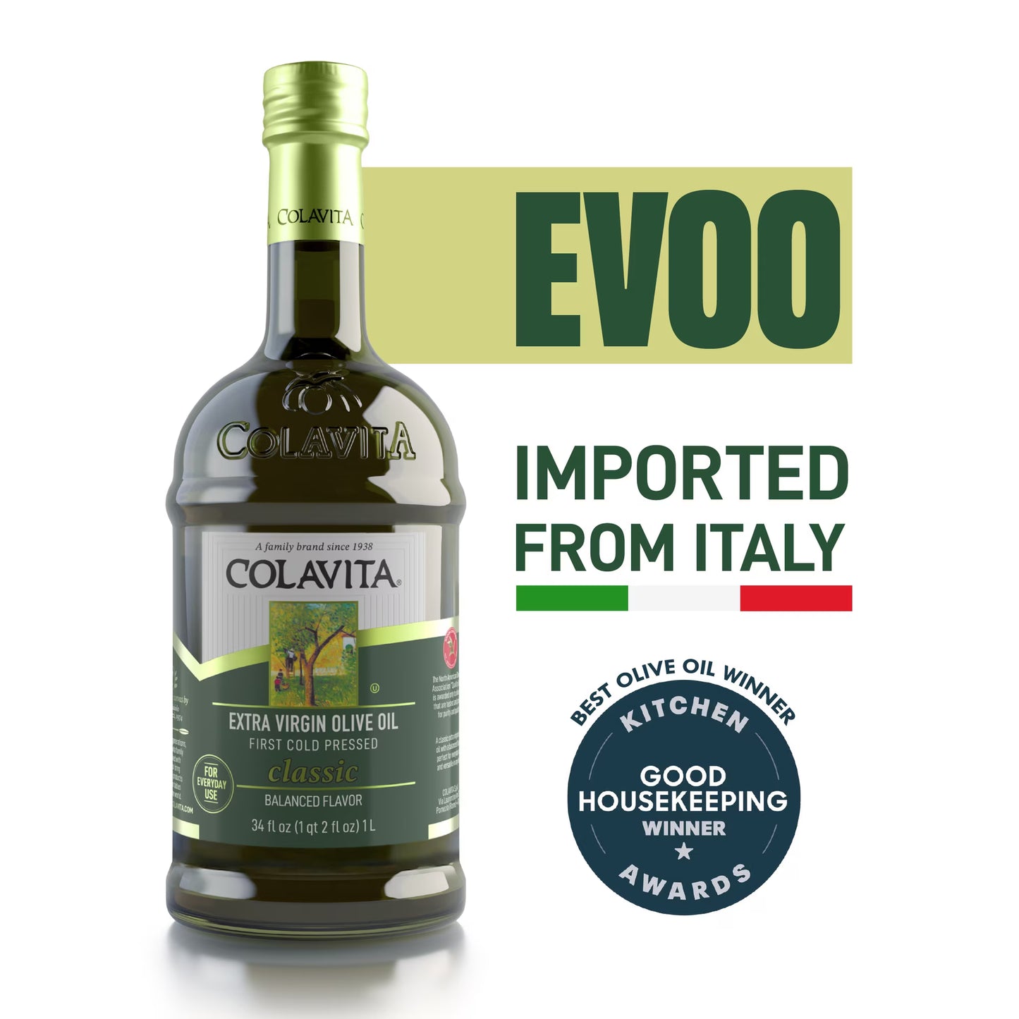 Colavita Premium Selection Extra Virgin Olive Oil, 34 Fluid Ounce