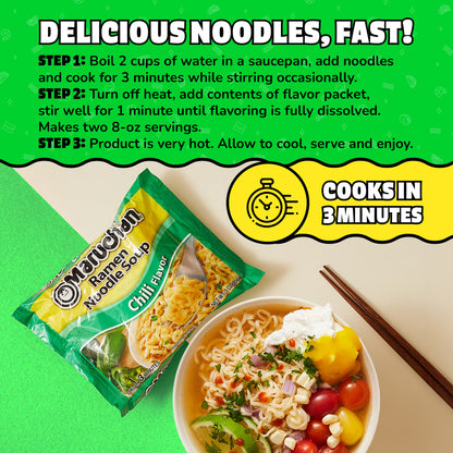 Maruchan Ramen Noodle Soup, Chili Flavor Instant Noodles, 3 oz