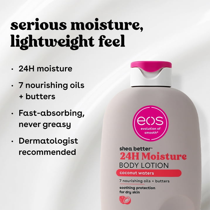 (2 pack) eos Shea Better Body Lotion - Coconut Waters, Made for Dryness, 16 fl oz.