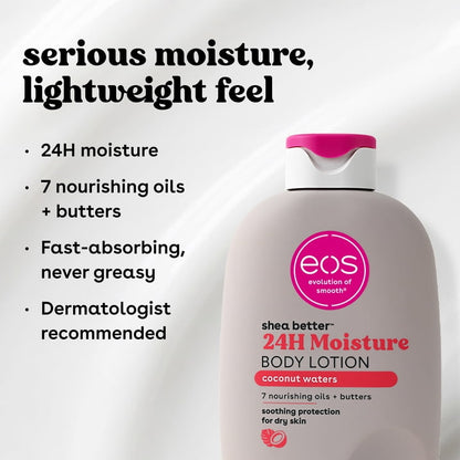 (2 pack) eos Shea Better Body Lotion - Coconut Waters, Made for Dryness, 16 fl oz.
