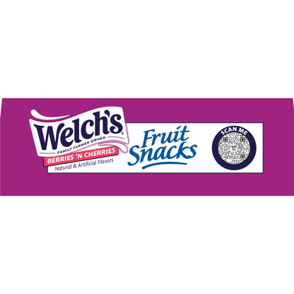 Welch's Fruit Snacks Gluten-Free Berries 'N Cherries Kids Snacks, Soft Snacks, 0.8 oz, 40 Count
