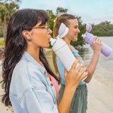 Cirkul 26oz StrawSip Flip Water Bottle, Stainless Steel, Double Wall Insulated, Pacific (Blue)