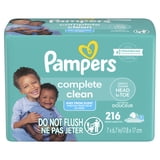 Pampers Complete Clean Baby Fresh Baby Wipes 3-Pack 216 Wipes (Select for More Options)
