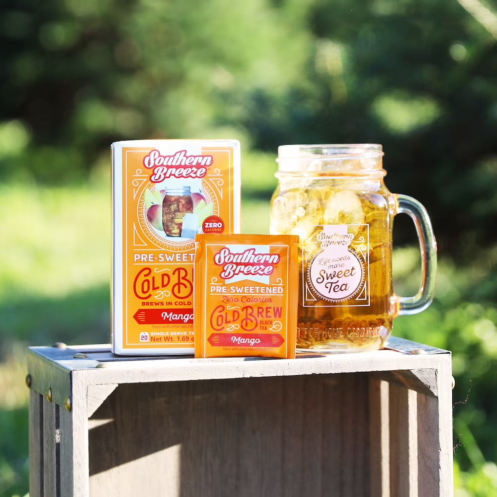 Southern Breeze Cold Brew Sweet Tea Variety Pack Iced Tea with Black Tea and Zero Carbs Zero Sugar, 20 Individually Wrapped Tea Bags, Pack of 4 Blackberry, Mango, Mint and Watermelon