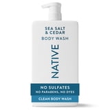 Native Body Wash for Women & Men, Sulfate Free, Sea Salt & Cedar, 36 fl oz