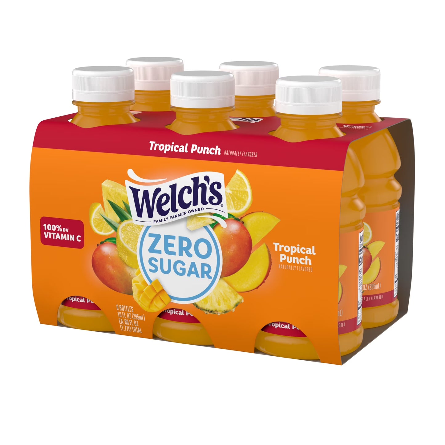 Welch's Tropical Punch Zero Sugar Drink, 10 fl oz Bottle