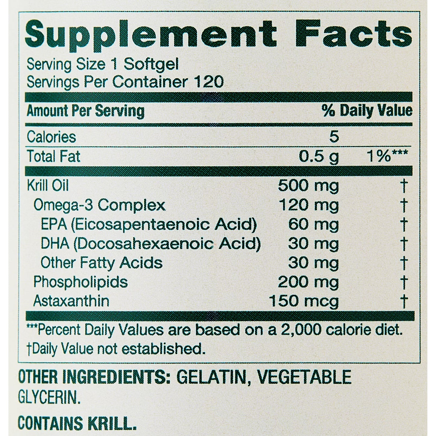 Spring Valley Krill Oil Softgels for Heart Health Support, 500 mg, 120 Count