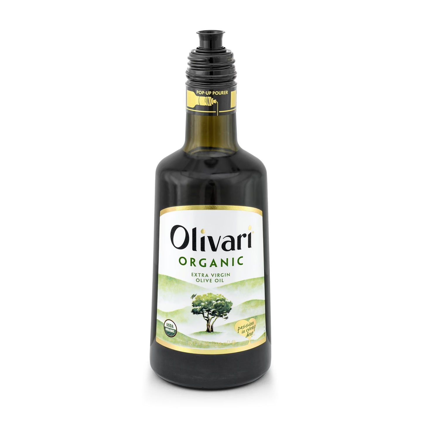 Olivari Organic Extra Virgin Olive Oil, 17 fl oz Glass Bottle