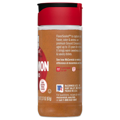 McCormick Kosher Ground Cinnamon, 2.37 oz Bottle