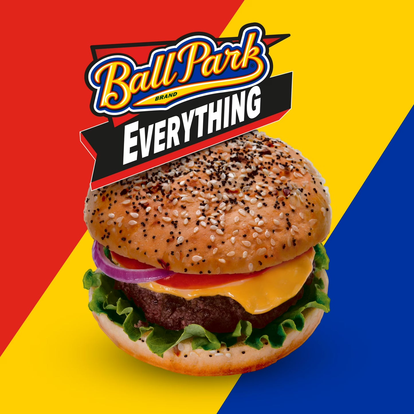 Ball Park Everything Burger Buns, 8 count, Pre-sliced Hamburger Buns, 16 oz Bag