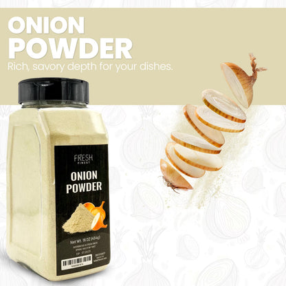 Onion Powder - 16oz (454G) - Premium Ground Onions for Authentic Flavor, Packed in a Durable Container