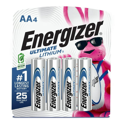 (4 pack) Energizer Ultimate Lithium AA Batteries (4 Pack), Double A Batteries