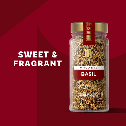 McCormick Gourmet Organic Basil Leaves, 0.55 oz Bottle