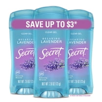 Secret Fresh Clear Gel Antiperspirant and Deodorant for Women, Relaxing Lavender, 3 Pack, 3 x 2.6 oz