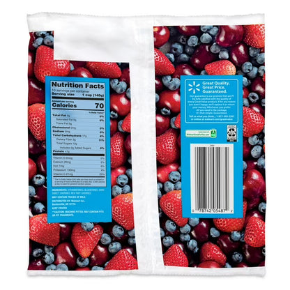 Great Value Cherry Berry Blend, 48 oz (Frozen) in Resealable Bag, Traces of Milk