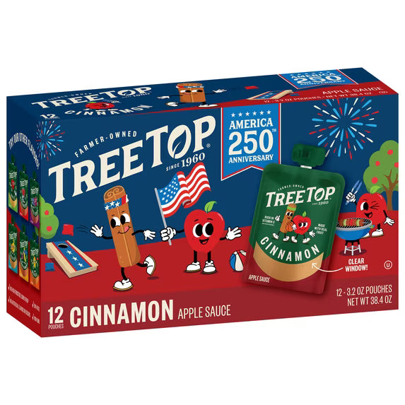 Tree Top Cinnamon Apple Sauce Pouches, 3.2 Oz, 12 Count