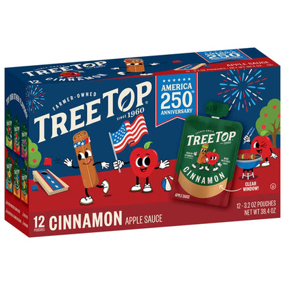 Tree Top Cinnamon Apple Sauce Pouches, 3.2 Oz, 12 Count