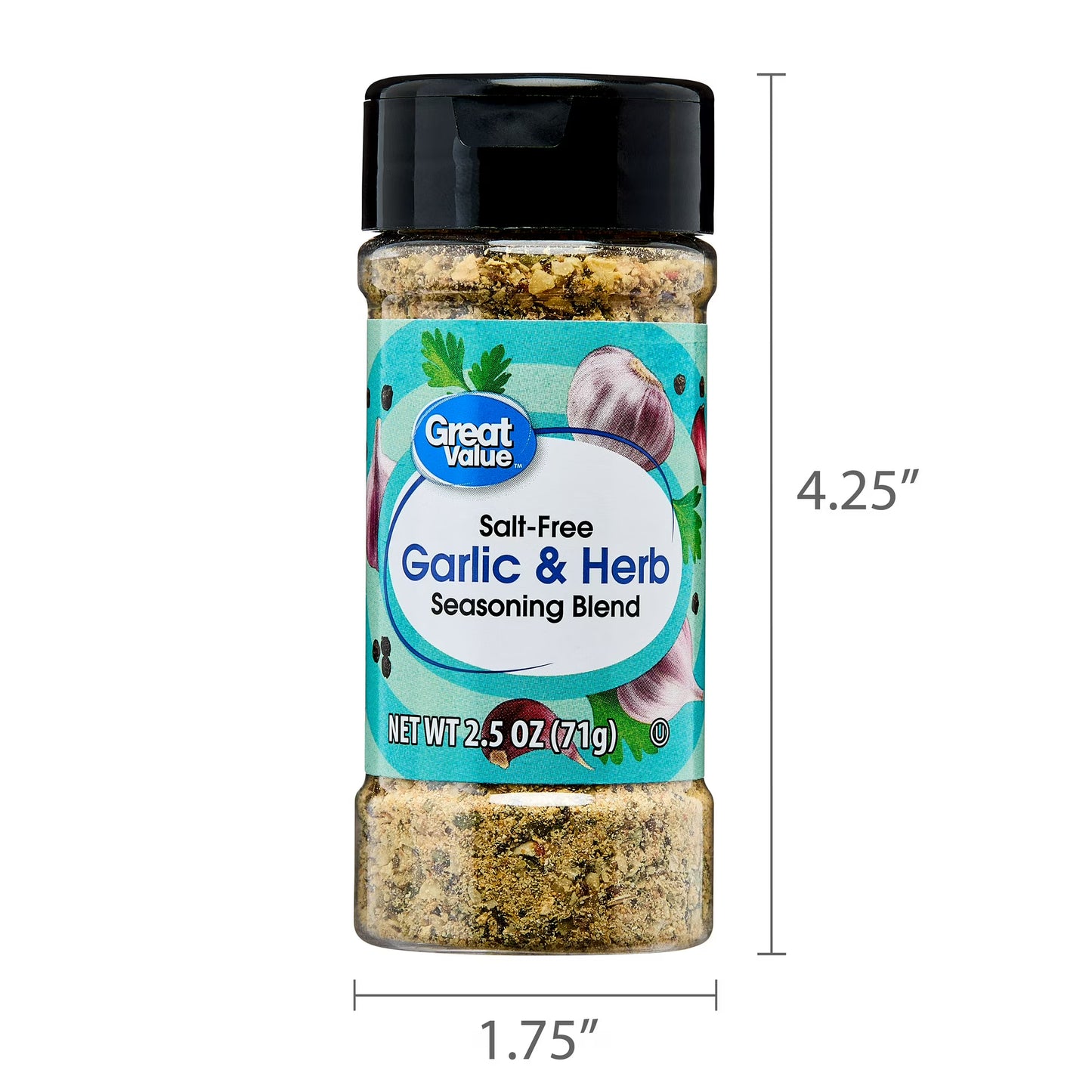 Great Value Salt-Free Garlic & Herb Seasoning Blend, 2.5 oz