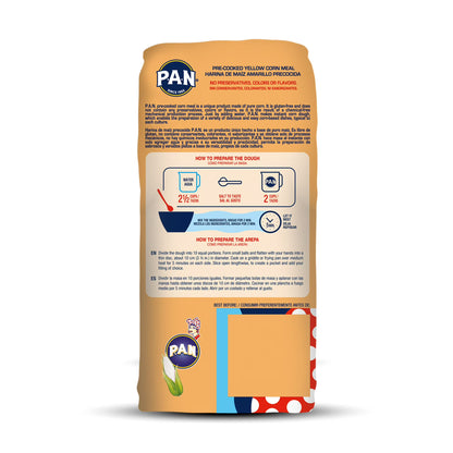 (10 pack) P.A.N. Pre-Cooked Yellow Corn Meal Gluten Free- Harina De Maiz Amarillo Precocida 2.2lb