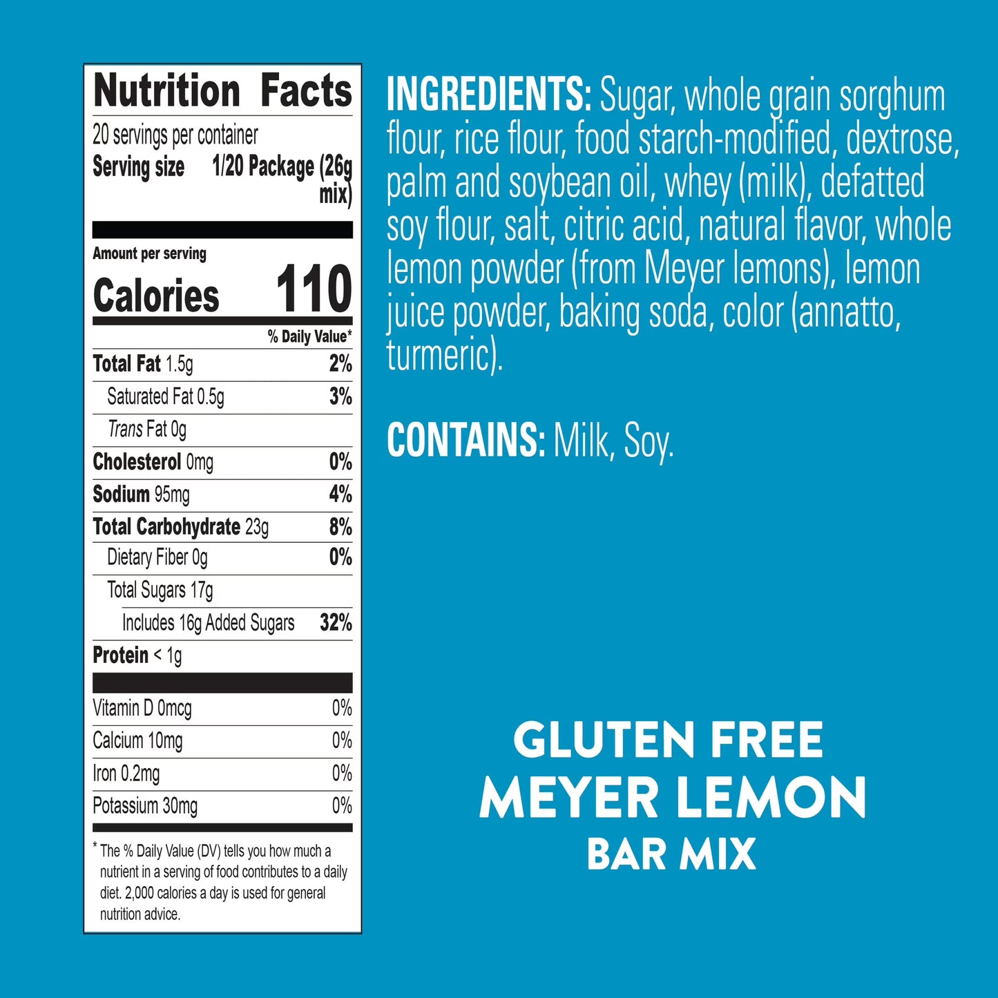 Krusteaz Gluten Free Meyer Lemon Bar Mix, Gluten Free Baking Mix, 18.42 oz Box