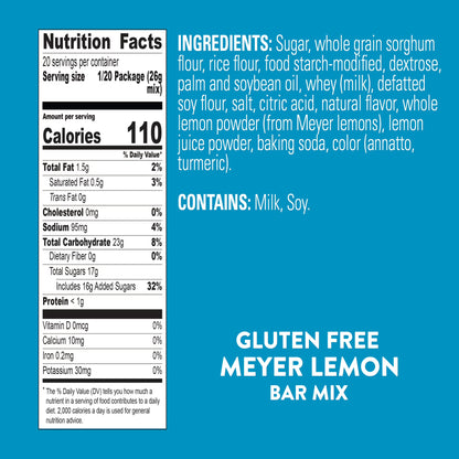 Krusteaz Gluten Free Meyer Lemon Bar Mix, Gluten Free Baking Mix, 18.42 oz Box