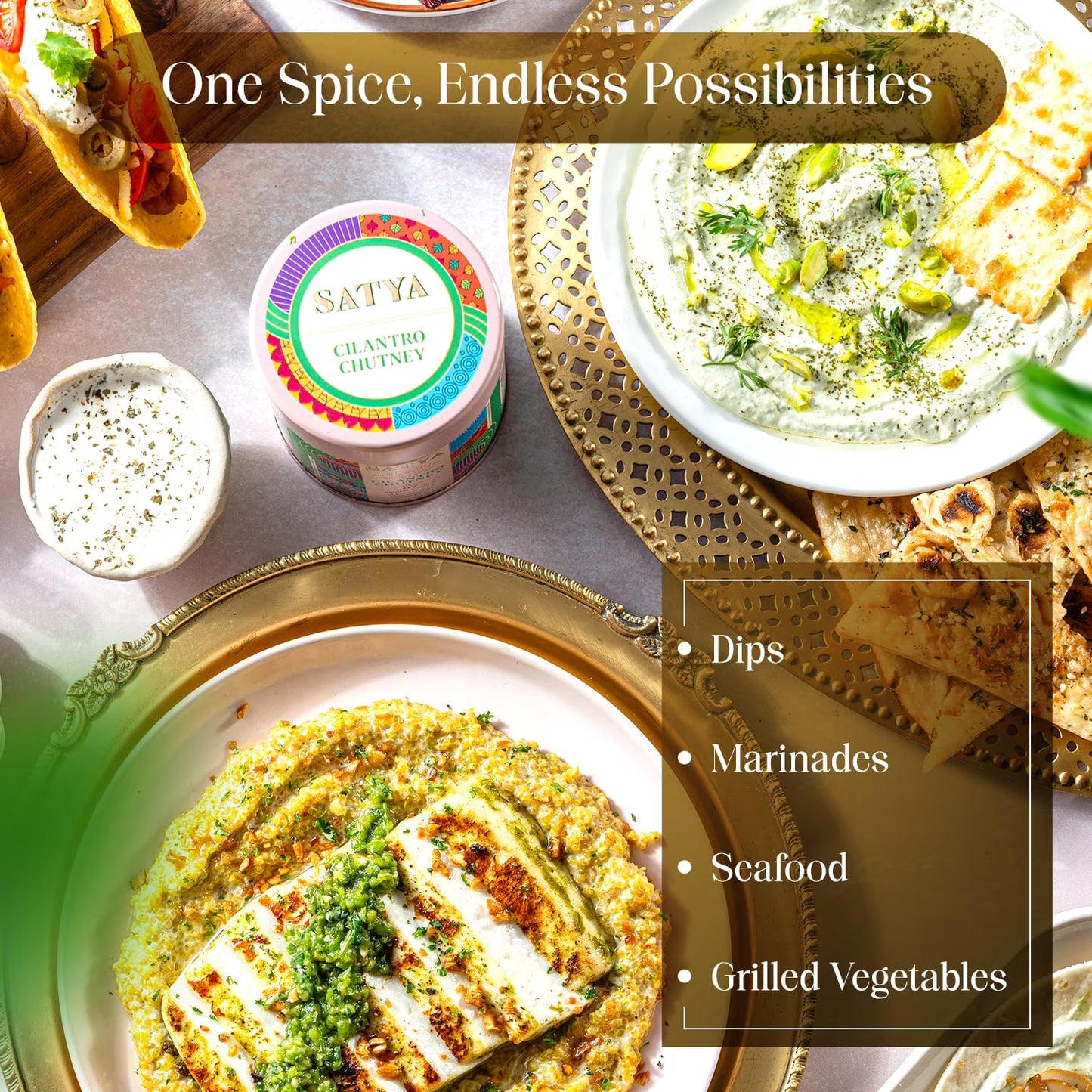 Satya Blends, Cilantro Seasoning 1.24oz, Herby Citrus, Multipurpose for Dips Marinades Seafood Vegetables Sauce
