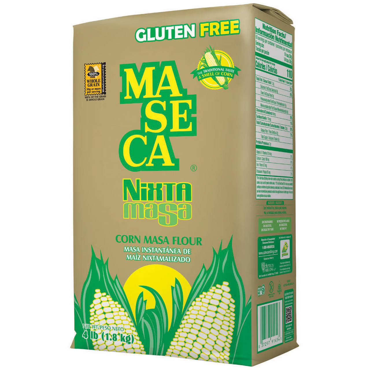 Maseca Nixtamasa Instant Corn Masa Flour, 4 Lb Bag