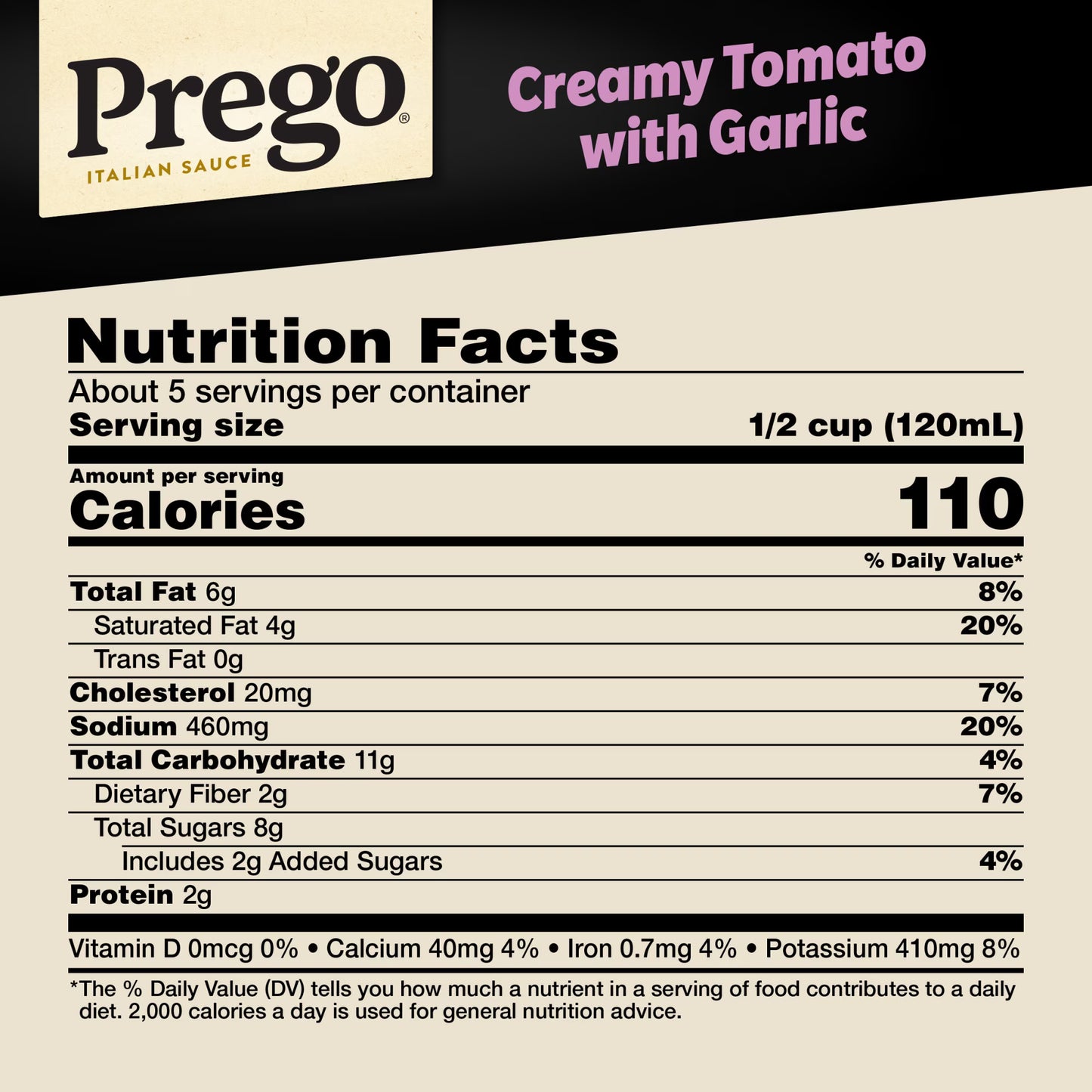 Prego Creamy Tomato Pasta Sauce with Garlic, 24 oz Jar