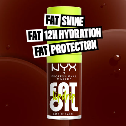 NYX Professional Makeup Fat Oil Lip Drip Hydrating Lip Gloss with Oil Blend, Status Update, 0.16 fl oz