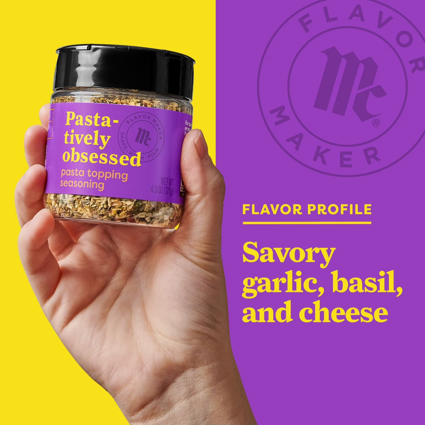 McCormick Flavor Maker Pasta Topping Seasoning, 4.3 oz Jar