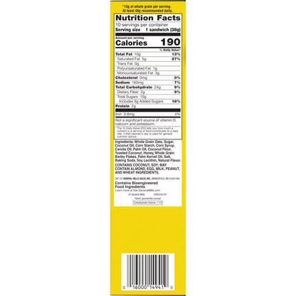 Nature Valley Biscuit Sandwiches, Coconut Butter, Snack Bars, 10 Bars, 13.5 oz