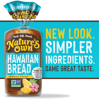 Nature's Own Hawaiian, Non-GMO Small Loaf Bread, Sandwich Bread, 12 oz Loaf