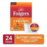 Folgers Buttery Caramel Artificially Flavored Coffee, Keurig K Cup Pods, 24 Count Box
