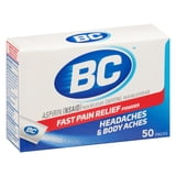BC Pain Relief Powder, Original Strength Headache Relief with Aspirin & Caffeine, 50 Count