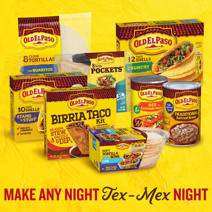 Old El Paso Protein Advantage Taco Shells, Nacho Cheese, 11g Protein, 8 Count, 4.52 oz