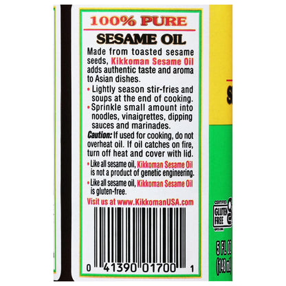 Kikkoman 100% Pure Sesame Oil, 5 fl oz Bottle