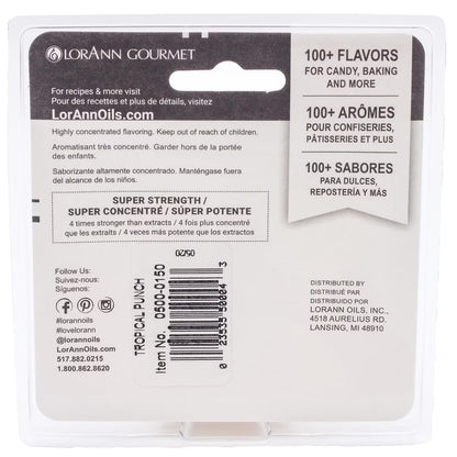 LorAnn Oils Super Strength Flavoring - Used For Candy Making, Flavoring, Baking, Hard Candy, and Flavor Oils, Tropical Punch, 1 fl dram