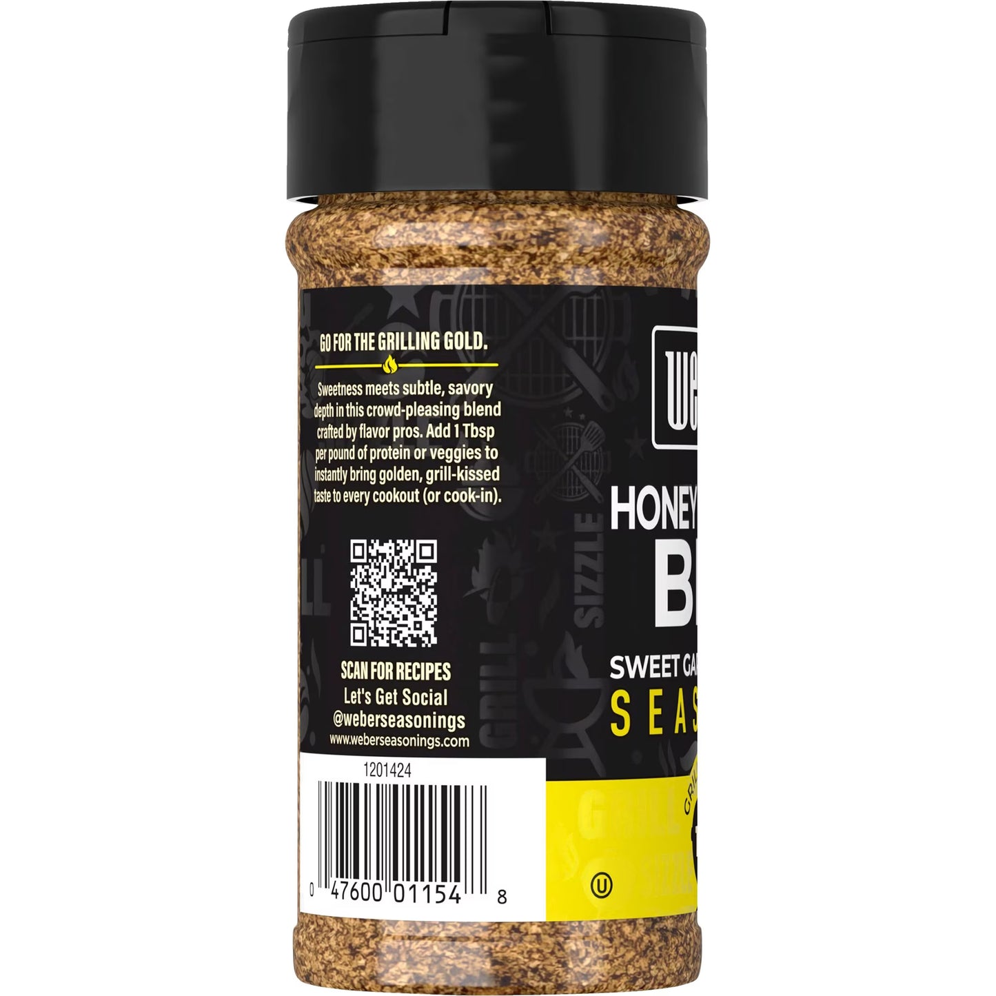 Weber Honey Flavored BBQ, Sweet Garlic and Mustard Seasoning Blend, 6.0 oz Bottle