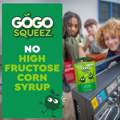 GoGo squeeZ No Sugar Added Apple Cinnamon Apple Applesauce Variety Pouches, 3.2 oz (24 Pack)