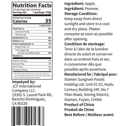 ONETANG Natural Healthy Dehydrated Freeze-Dried Apple Chips, 10 Pack Single-Serve, 0.35oz