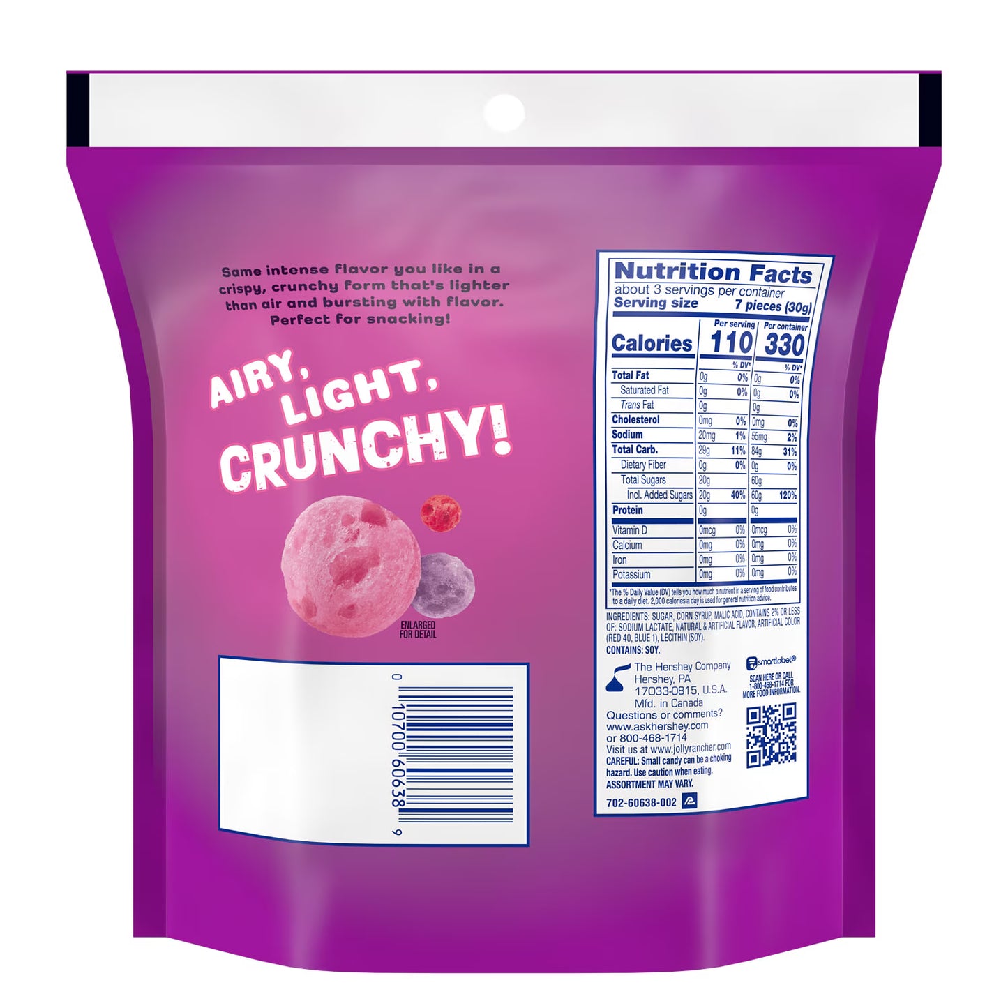 JOLLY RANCHER Freeze Dried Mixed Berry Flavored Candy Bag, 3.1 oz