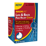 MagniLife Leg & Back Pain Relief Cream, for Fast Relief of Lower Back, Buttocks & Leg Pain, 4 oz