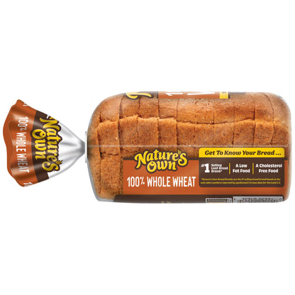 Nature's Own 100% Whole Wheat, Non-GMO Small Loaf Bread, Sandwich Bread, 12 oz Loaf