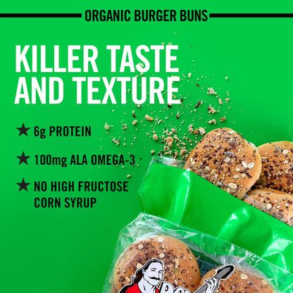 Dave's Killer Bread 21 Whole Grains and Seeds Organic Hamburger Buns, 8 Count, Shelf-Stable