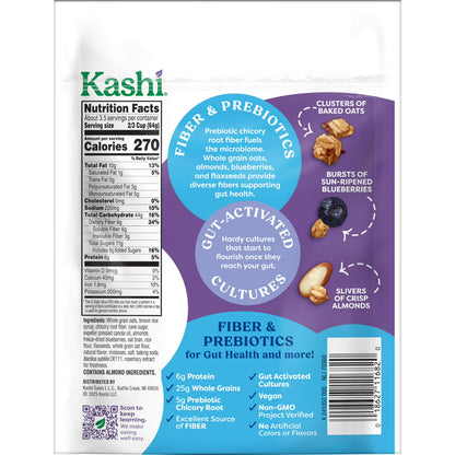Kashi Gut Health Blueberry Almond Granola, Prebiotics and High Fiber Bag, 8 oz