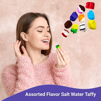 Salt Water Taffy Asorted Mix, Individually Wrapped - 1 Pound Bag - Saltwater Taffy Bulk Candy Individually Wrapped - Old Fashioned Retro Candy - Soft and Chewy, Party Favor, Gluten Free