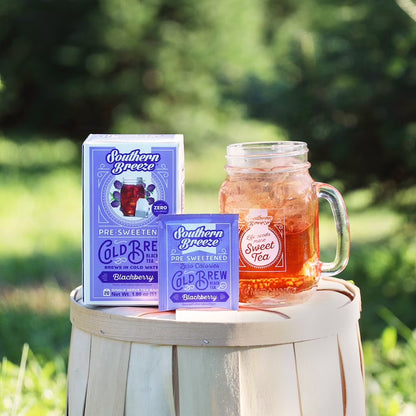 Southern Breeze Cold Brew Sweet Tea Variety Pack Iced Tea with Black Tea and Zero Carbs Zero Sugar, 20 Individually Wrapped Tea Bags, Pack of 4 Blackberry, Mango, Mint and Watermelon