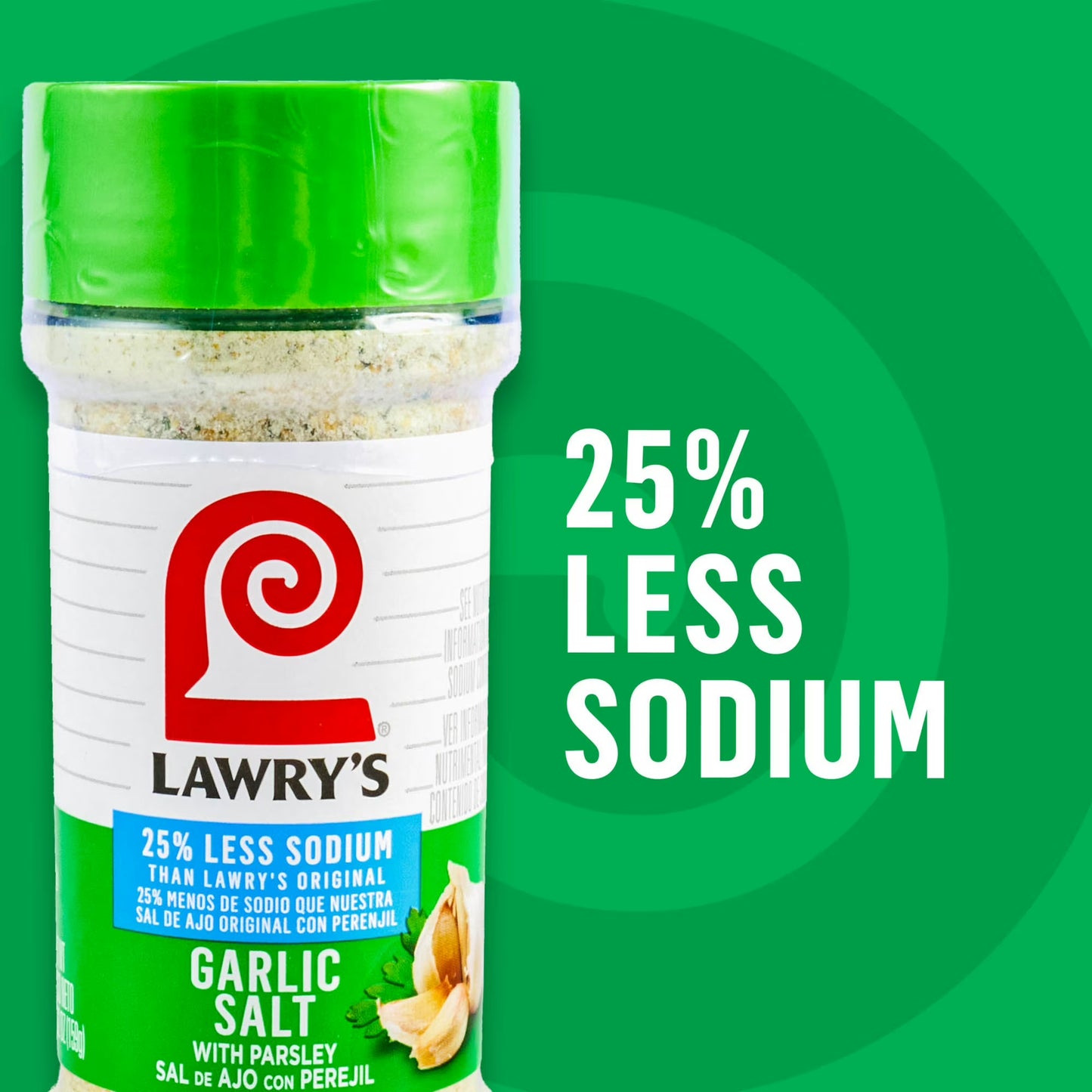 Lawry's Kosher 25% Less Sodium Garlic Salt With Parsley, 5.62 oz Bottle